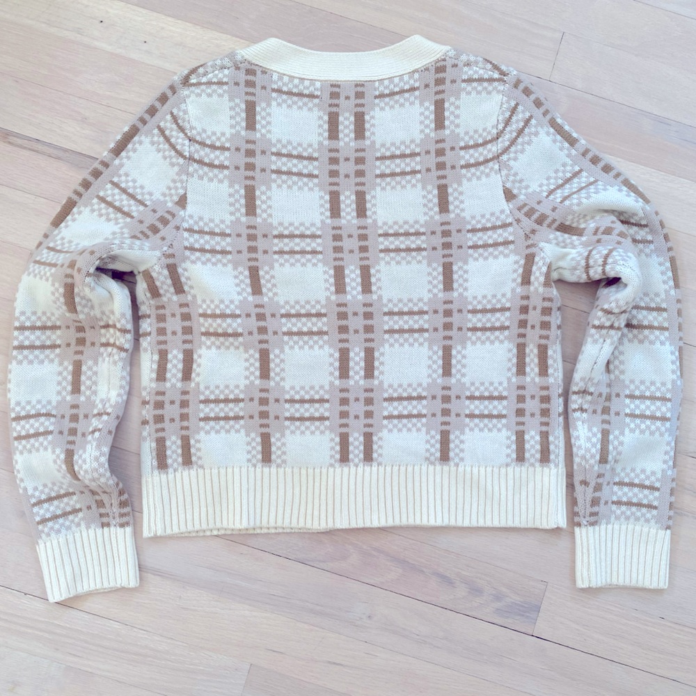 Central Park West Poppy Cropped Preppy Cardigan - Picture 7 of 7